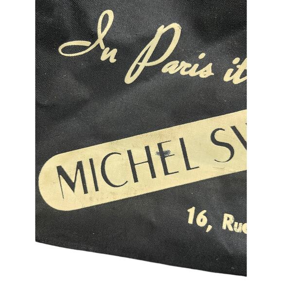 Vintage Paris Michel Swiss Navy Canvas Zip Airline Style Tote Bag - Picture 3 of 9